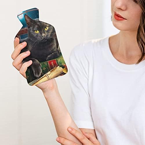 Fekete Macska a Forró Víz Üveg fedéllel Aranyos Gumi Meleg Víz Zsák Meleg vizes Palackot az Ágy Kanapé