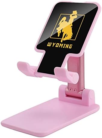 Wyoming Zászló Összecsukható mobiltelefon Állvány Állítható Tablet tartó Hegy Otthoni Irodájában Asztali Rózsaszín-Stílus