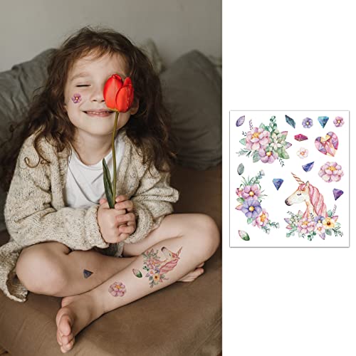 Coszeos Csillogó Pillangó Virág Ideiglenes Tetoválás a Nők, Lányok, Gyerekek, 10 Lap Egyszarvú Hamis Színes Pillangók Szárnya, Tetoválás