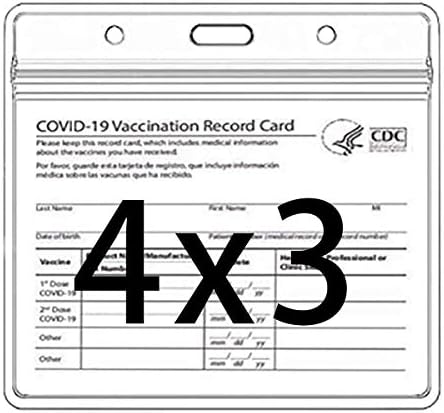 CDC Oltási igazolvány Protector 4 X 3 Immunizálás Rekord Vakcina Vízszintes IGAZOLVÁNY névtábla Jelvény Kártya Birtokosa Tiszta Pvc Műanyag