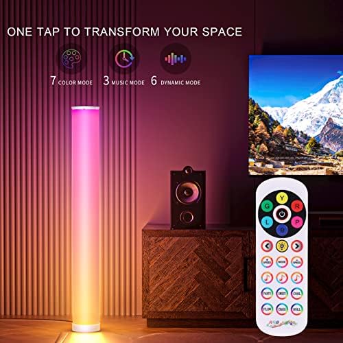 Streamlet Led Lámpát, RGBIC színváltó Modern Sarki Lámpa Zene Szinkronizálása a nappaliban, Hálószobában, 41 Álló Lámpa Mooding Világítás