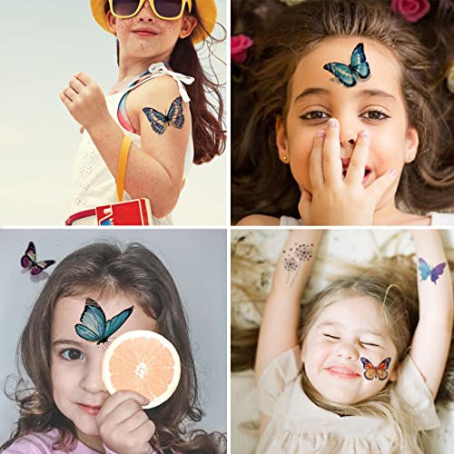 CHARLENT Pillangó Ideiglenes Tetoválás a Nők, Lányok - 12 Lap Valósághű 3D Pillangó Ideiglenes Tetoválás a Parti kellékek Dekoráció