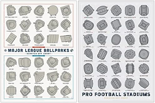 Pop Diagram | Baseball, Foci Stadion Kaparós Poszter Két-Pack | Két 12 x 16 Művészi Nyomatok | Minden 62 Profi Baseball Labdarúgó-Stadionok