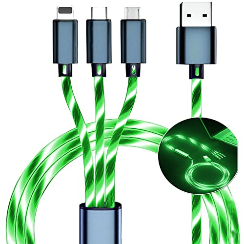 BDQQ világít a Töltés Kábel, LED Telefon Töltő Kábel Smart Világítás Izzó USB-C Kábel Gyors Multi Töltő Kábel Univerzális 3 az 1-ben töltőkábel,