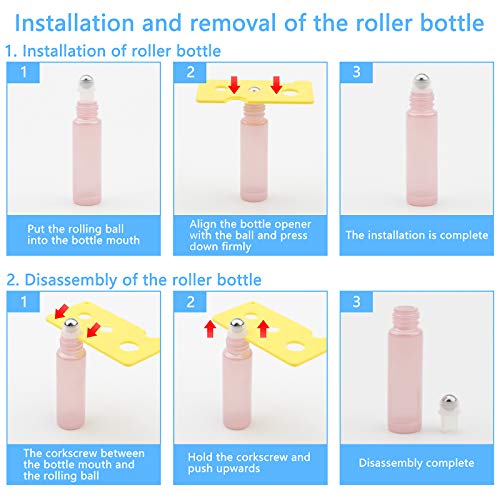Newzoll 8db 10ml (1/3oz) illóolaj Roller Üveg, Gyöngyház Rózsaszín Újratölthető Roll Üveg Üveg Konténerek Bőrápoló Kozmetikai Aromaterápiás