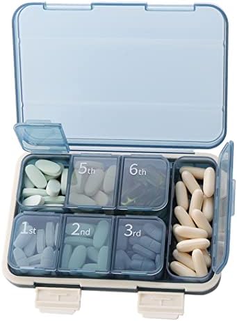 MTZRFLL Gyógyszeres Dobozt Szervező 7 Nap, Hordozható Napi Vitamin Szervező, Extra Nagy Rekeszek, XL Tabletta Esetben Jogosultja