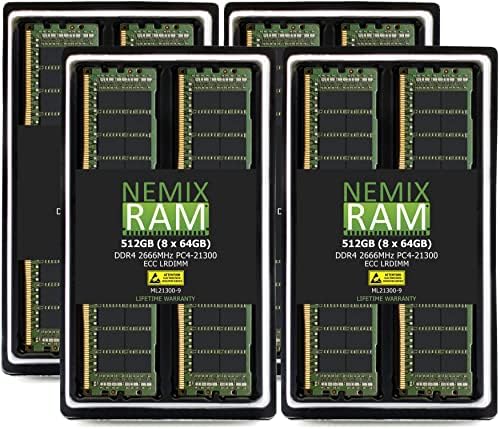 NEMIX RAM, 512 gb-os (8x64GB) DDR4-21300 PC4-2666 ECC LRDIMM Terhelés Csökkentése Szerver Memória Frissítés a Dell PowerEdge