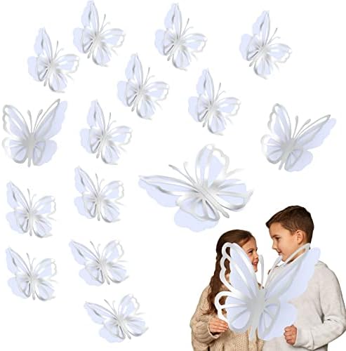 Kigeli 48 Db Nagy Pillangó, Party Dekoráció, Papír Pillangó 3 Különböző Méretű 3D Pillangó, Fali Dekor Szett Óriás Pillangó Szülinapi Baba