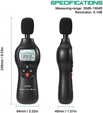 KFJBX Digitális Zaj Érzékelő Mini Könnyű, Nagy Pontosság Decibel Monitoring Eszköz zajszint Mérő Háttérvilágítás