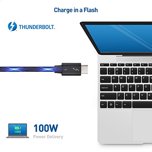 Kábel Számít [Intel Hitelesített] 40Gbps Thunderbolt Kábel 4 2.6 ft a 8K Videó, 100W Töltés - 0,8 m, Kompatibilis USB4, Thunderbolt