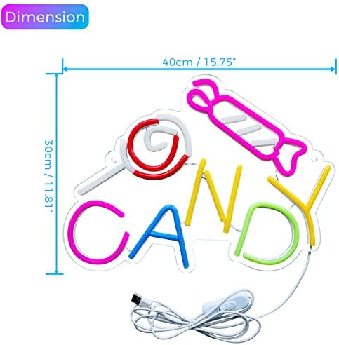 Candy neonreklám a Candy Shop Fali Dekor Üzleti LED Tábla Lollipop neonreklám Üzleti Fény Halloween Haza Falra Dekor Party Dekoráció