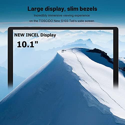 TOSCiDO Tablet 10.1 inch 2 az 1-ben Tabletta Android 1080P FHD in-Cell LCD kijelző, 4GB+64 gb-os Bővíteni 1 tb-os, Octa-Core CPU,