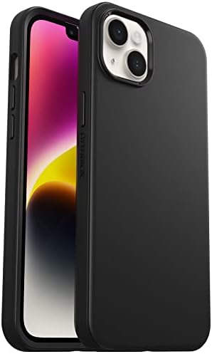 OtterBox iPhone 14 Plusz Szimmetria Sorozat+ Tok - FEKETE , ultra-vékony, pattan, hogy MagSafe, emelt széleit védi a kamera & képernyő