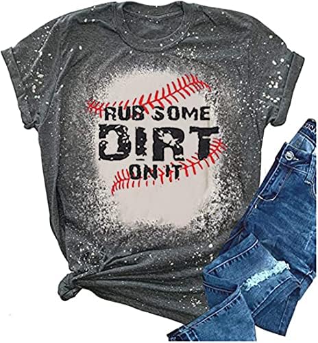Csak megrázom magam Baseball Grafikus Aranyos Póló Női Levél Nyomtatott Softball Tees Alkalmi Sport Kupakos