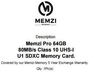 MEMZI PRO 64 GB Class 10 80MB/s SDXC Memóriakártya Olympus Tough Sorozat Digitális Kamerák