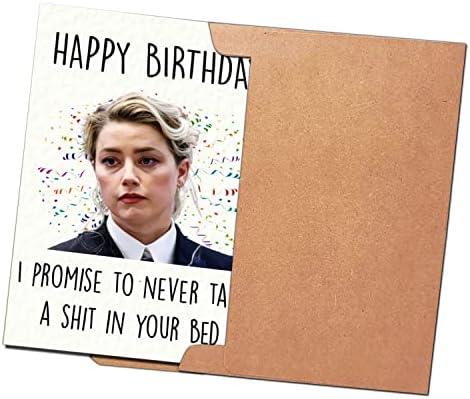 AONUOWE Boldog Szülinapot Kártya Ígérem, hogy Soha nem Egy Szar Az Ágyban Amber Hallottam, Johnny Depp Vicces Születésnapi képeslap