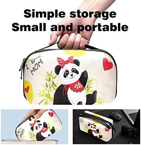 Hordozható Elektronikus Szervező Tok Táskák Cuki Panda Ül Banboo Utazási Kábel Tároló Táska Merevlemezek, USB, SD Kártya, Töltő,