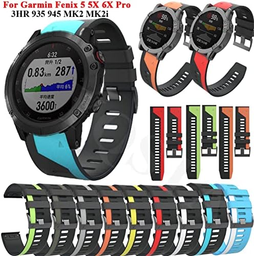 EEOMOiK Sport Szilikon Watchband Csuklópántot a Garmin Fenix 6X 6 Pro 5X 5 + 3 HR Smartwatch 22 26mm EasyFit gyorskioldó Csuklópánt (Szín