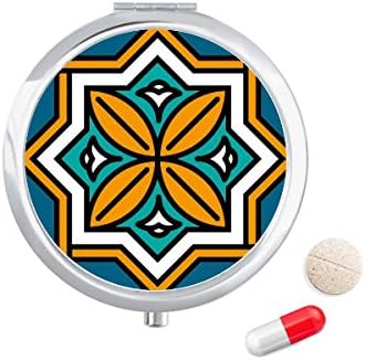 Absztrakt Geometria Marokkói Stílusú Minta Tabletta Esetben Zsebében Gyógyszer Tároló Doboz, Tartály Adagoló