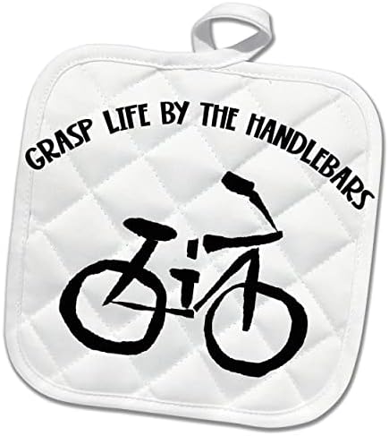3dRose Vicces Kerékpár Megragadni az Életet, amelyet a Kormány Kerékpározás, Kerékpározás. - Potholders (phl-364602-1)
