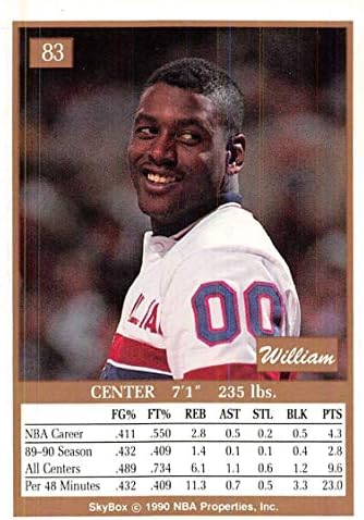 1990-91 cellába zárnak Kosárlabda 83 William Bedford RC Újonc Kártya Detroit Pistons NBA Hivatalos Kereskedési Kártya