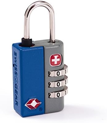 SwissGear TSA-Jóváhagyott Travel Sentry Kombináció Csomagtér Zár Törölhető Combo, Ellenőrzés Kijelző, Kék, Egy Méret