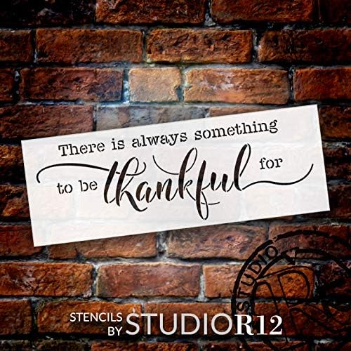 Mindig van Valami, amiért Hálás Lehetek Stencil által StudioR12 | DIY Egyszerű Hálaadás Kurzív | Étkező Szezonális Ajándék | Kézműves