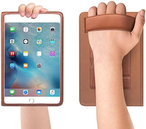 iPad Mini 4 Esetben Teljes Gabona Bőr Slim Smart Cover (az Összecsukható Állvány, Handstrap,valamint Auto Sleep & ébresztő Funkció) Apple