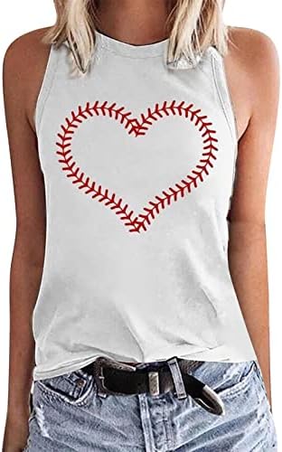 Női Felsők Nyári Ujjatlan Tartály Tetejét Vicces Baseball Anya Tshirt Aranyos Levelet Grafikus Póló Edzés Felsők Női
