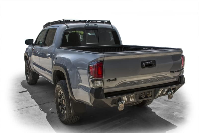 DV8 Offroad | Lapos Alumínium tetőcsomagtartó | Kompatibilis + Toyota Tacoma Double Cab | Választható Fény Tartók | Fekete kivitel