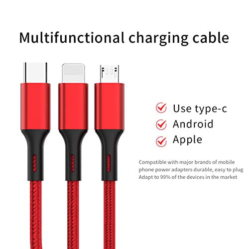 jeefull teljesítmény Multi Töltő Kábel 3 in 1 Fonott Nylon Multi USB-Kábel Többszörös Gyors Töltő Töltő Kábel Kompatibilis a