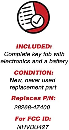 KeylessOption Kulcsnélküli Bejegyzés Távirányító Autó Kulcs Távirányító Fob Csere NHVBU43, Nissan Maxima I30
