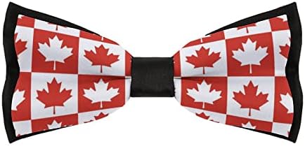 WEEDKEYCAT Maple Leaf Kanada CA Zászló Vicces Nyakkendő Előre megkötött Hivatalos csokornyakkendőt Állítható Csokornyakkendő Nyomtatott
