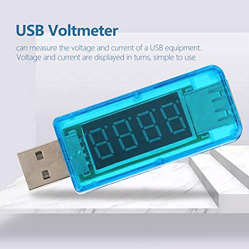 USB Feszültség Áram Átalakító, USB Voltmérő Kényelmes Kijelző Felváltva Laboratóriumi(Átlátszó Kék)
