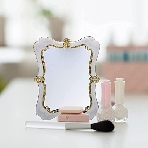 Keretes tükör,uni szoba dekoráció,kerek tükör,Lehajtható Smink Tükör Vintage Európai Asztali Smink Tükör egyoldalas Táblázat Tükör,