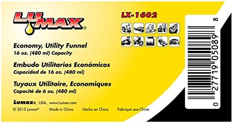 LUMAX LX-1602 Fekete 16 oz. (480 mL) Műanyag Tölcsér, Rugalmas, Korrózióálló, univerzális Tölcsér. Tartós, Olaj, Ellenálló Műanyag.