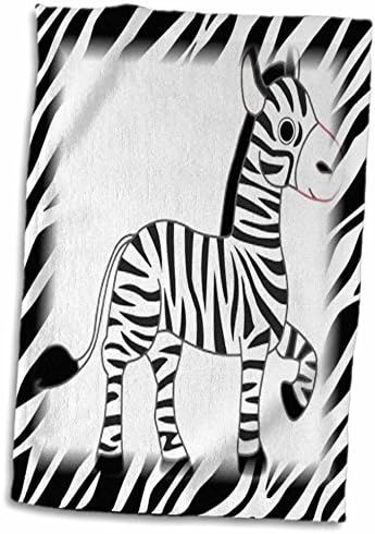 3dRose Florence Gyermek Art - Fekete-Fehér Zebra Zebra Háttér - Törölköző (twl-39609-1)