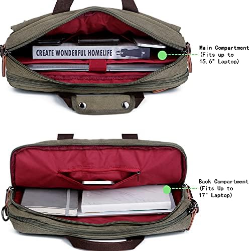 BAOSHA BC-07 17inch Vászon Laptop Táska Messenger Bag Multicompartment Táska