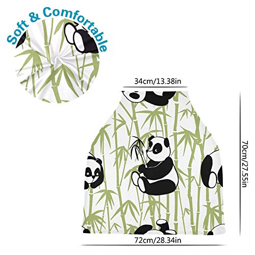 YYZZH Zöld Bambusz Fekete-Fehér Panda Rugalmas Baba autósülés Fedezi a Csecsemő Lombkorona Ápolási Kiterjed a Szoptatás Fedezze