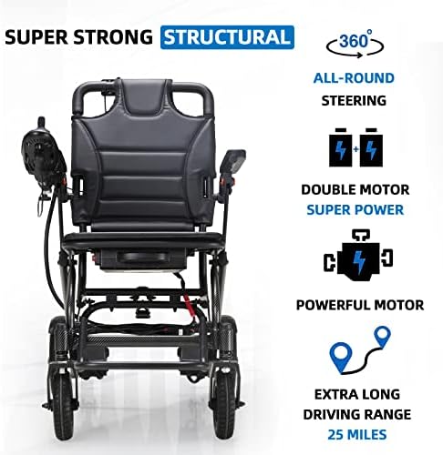 Elektromos kerekes szék Felnőttek számára Felszerelt, 24 V-os Nagy Kapacitású Lítium Akkumulátorok, Utolsó 23-25 Km, Sillas de Ruedas