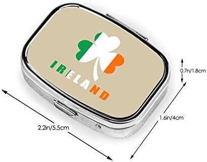 Ír Írország Zászló Lóhere Tér Mini Tabletta Doboz Fém Gyógyszer Szervező Utazási Barátságos Hordozható Tabletta Esetében