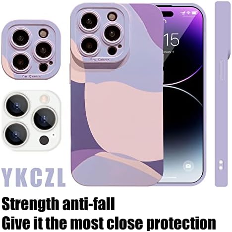 YKCZL Kompatibilis az iPhone 14 Pro Esetben,Aranyos Festett Művészeti Szív Minta Teljes Kamera Lencséjét Védő Vékony, Puha