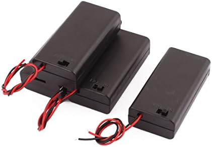 Aexit 4 Db Töltő & Átalakítók Akkumulátor Cella Esetben a Fedelet 2 x 1,5 V AA Fekete Műanyag Akkumulátor Töltő Dual Drót