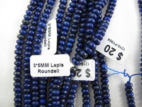 BRCbeads Lapis Lazuli Lapis Gyöngyök Rondelle Alakú 3x5mm 94pcs Természetes Drágakő, Gyöngy Ékszerek Készítése