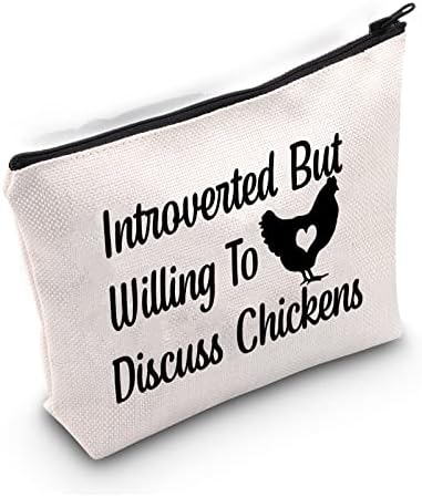 LEVLO Vicces Csirkék Szerelmeseinek Ajándékok befelé forduló, De Hajlandó Megvitatni a Csirkék Smink Táskák Farmer Ajándék (Hajlandóak