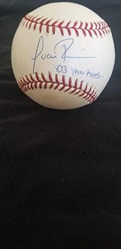 Juan Rivera Yankees Aláírt Aláírt Hiteles Rawlings Oml Baseball Szövetség - Dedikált Baseball