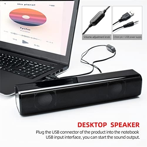 IULJH Mini Asztali Hangszóró 2 * 3W USB Powered Soundbar Audio Lejátszó 3,5 mm-es Vezetékes PC Hangszórók, Mélynyomó a Home Office TV