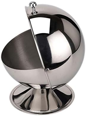 YUPHOO Rozsdamentes Acél Cukor Tál Roll Top Globe Típus Cukor Tál Gömb alakú Csésze Cukor Ízlés Tál Íze Csésze Rulírozó Ajak