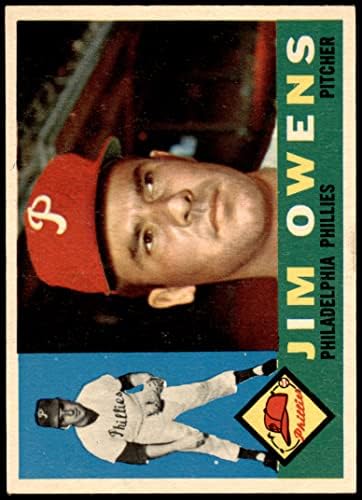 1960 Topps 185 Jim Owens Philadelphia Phillies (Baseball Kártya) EX/MT+ Phillies