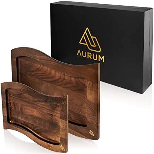 Itt: aurum Hullám Fa Lemezek 2 (12,19 Hüvelyk) - Kézműves Készült Fekete Dió Fa tálat a Harapnivalókat, Desszert, Étkezés
